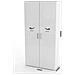 Scarpiera Simone, Mobile Multiuso A 2 Ante E Scaffali Interni, Portascarpe Da Ingresso, 100% Made In Italy, Cm 91x33h190, Bianco Lucido - Foto miniatura 3