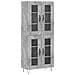 Credenza Grigio Cemento 69,5x34x180 Cm In Legno Multistrato - Foto miniatura 2