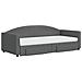 Divano Letto Estraibile Cassetti Grigio Scuro 90x200cm Tessuto - Foto miniatura 6