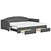 Divano Letto Estraibile Cassetti Grigio Scuro 90x200cm Tessuto - Foto miniatura 1