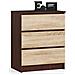 Cassettiera K60, 3 cassetti, 60x40x77 cm, Colore Weng? e Sonoma Quercia - Foto miniatura 1