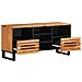 Mobile Porta Tv 100x34x46 Cm In Legno Massello Di Acacia - Foto miniatura 3