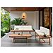 Set Da Giardino Con Tavolo 4 Posti Giaveno Legno D \'acacia Bianco Sporco - Foto miniatura 1