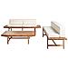 Set Da Giardino Con Tavolo 4 Posti Giaveno Legno D \'acacia Bianco Sporco - Foto miniatura 3