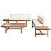 Set Da Giardino Con Tavolo 4 Posti Giaveno Legno D \'acacia Bianco Sporco - Foto miniatura 4