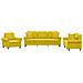 Set Di Divani 3 Pz Con Cuscini Giallo In Velluto - Foto miniatura 2