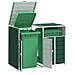 Copribidone con Ruote per 2 Bidoni Verde 144x81x113 cm Acciaio - Foto miniatura 2