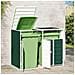 Copribidone con Ruote per 2 Bidoni Verde 144x81x113 cm Acciaio - Foto miniatura 3