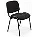 Set Di 6 Sedie Per Sala Attesa Ufficio Studio Conferenza Riunione Ospite Impilabili Imbottite In Tessuto Nero - Foto miniatura 2