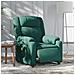 Poltrona Massaggiante Reclinabile Elettrica Verde Scuro Tessuto - Foto miniatura 2