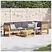 Set Salotto da Giardino 6 pz con Cuscini in Massello di Acacia - Foto miniatura 2