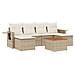 Set Divani da Giardino 7 pz con Cuscini Beige in Polyrattan - Foto miniatura 1