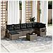 Set Divano da Giardino 8 pz con Cuscini Grigio in Polyrattan - Foto miniatura 2