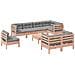 Set Divani Giardino 9 pz Cuscini Legno Massello Abete Douglas - Foto miniatura 1