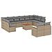 Set Divano da Giardino 13 pz con Cuscini Beige in Polyrattan - Foto miniatura 1