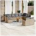Set Divano da Giardino 13 pz con Cuscini Beige in Polyrattan - Foto miniatura 2