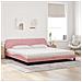Letto con Materasso Rosa 200x200 cm in Velluto - Foto miniatura 3