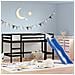 Letto Soppalco con Scivolo Bambini Nero 80x200cm Massello Pino - Foto miniatura 2