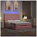 Struttura Letto Pouf con Materassi Rosa 140x190 cm in Velluto - Foto miniatura 3
