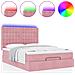 Struttura Letto Pouf con Materassi Rosa 140x190 cm in Velluto - Foto miniatura 5
