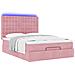 Struttura Letto Pouf con Materassi Rosa 140x190 cm in Velluto - Foto miniatura 6