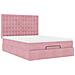 Struttura Letto Pouf con Materassi Rosa 140x190 cm in Velluto - Foto miniatura 7