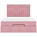 Struttura Letto Pouf con Materassi Rosa 140x190 cm in Velluto - Foto miniatura 8