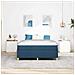 Letto a molle Blu e Blu Marino e Bianco 140 x 200 cm Tessuto - Foto miniatura 5