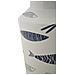 Vaso Fish Double In Ceramica Bianca Con Decoro A Pesci Blu 14x34 Cm - Foto miniatura 4