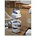 Vaso Fish Double In Ceramica Bianca Con Decoro A Pesci Blu 14x34 Cm - Foto miniatura 6