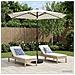 Parasol da Giardino con Luci LED 270 x 270 cm Poliestere Crema - Foto miniatura 3