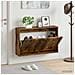 Mobiletto per Scarpe da Muro EDE 71 x 17 x 43 cm Rovere Fumo - Foto miniatura 2