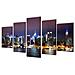 5 Pz Set Stampa Su Tela Da Muro Panorama New York A Colori 100 X 50 Cm - Foto miniatura 1