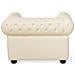 Poltrona Vintage In Pelle Beige Chesterfield - Foto miniatura 22