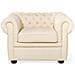 Poltrona Vintage In Pelle Beige Chesterfield - Foto miniatura 23