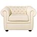 Poltrona Vintage In Pelle Beige Chesterfield - Foto miniatura 1