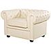Poltrona Vintage In Pelle Beige Chesterfield - Foto miniatura 7