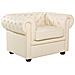 Poltrona Vintage In Pelle Beige Chesterfield - Foto miniatura 15