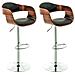 Set 2 Sgabelli rétro Kingston con Braccioli I Sgabelli Bar Girevole 360° in Similpelle E Legno I Coppia Sgabelli Alti Bancone Regolabili 63-77 CM Noce / Nero - Foto miniatura 1