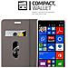 Custodia Compatibile Con Nokia Lumia 830 In Grigio Chiaro Marrone - Coperchio Protettiva Con Chiusura Magnetica, Funzione Stand E Tasca Per Le Carte - Foto miniatura 2