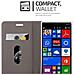 Custodia Compatibile Con Nokia Lumia 830 In Grigio Chiaro Marrone - Coperchio Protettiva Con Chiusura Magnetica, Funzione Stand E Tasca Per Le Carte - Foto miniatura 6