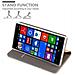 Custodia Compatibile Con Nokia Lumia 830 In Grigio Chiaro Marrone - Coperchio Protettiva Con Chiusura Magnetica, Funzione Stand E Tasca Per Le Carte - Foto miniatura 8
