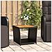 Tavolino Con Piano Legno Nero Polyrattan Legno Massello Acacia - Foto miniatura 1