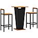 Set Bar Giardino 3 pz Nero Polyrattan e Legno Massello Acacia - Foto miniatura 8