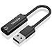 AISENS A106-0770, USB-A, 3,5 mm, 0,1 m, Nero - Foto miniatura 1