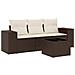 Set Divano Da Giardino 4 Pz Con Cuscini Marrone In Polyrattan - Foto miniatura 2