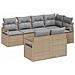 Set divano da giardino  a 7 pezzi con cuscini beige in rattan sintetico, Divano da giardino a 2 posti  con cuscini beige in rattan sintetico - Foto miniatura 1