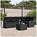 Set divano giardino 6 pezzi con cuscini polyrattan beige, Divano giardino 2 posti con cuscini polyrattan nero - Foto miniatura 2