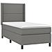 Letto a Molle Materasso e LED Grigio Scuro 90x190 cm in Tessuto - Foto miniatura 4