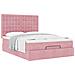Struttura Letto Pouf con Materassi Rosa 140x190 cm in Velluto - Foto miniatura 5